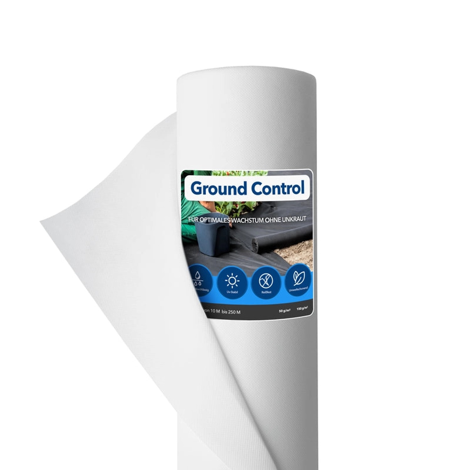 KARAT Unkrautvlies Ground Control Unkrautschutz nach Maß Weiß 150 g/m² 1,5 x 4 m