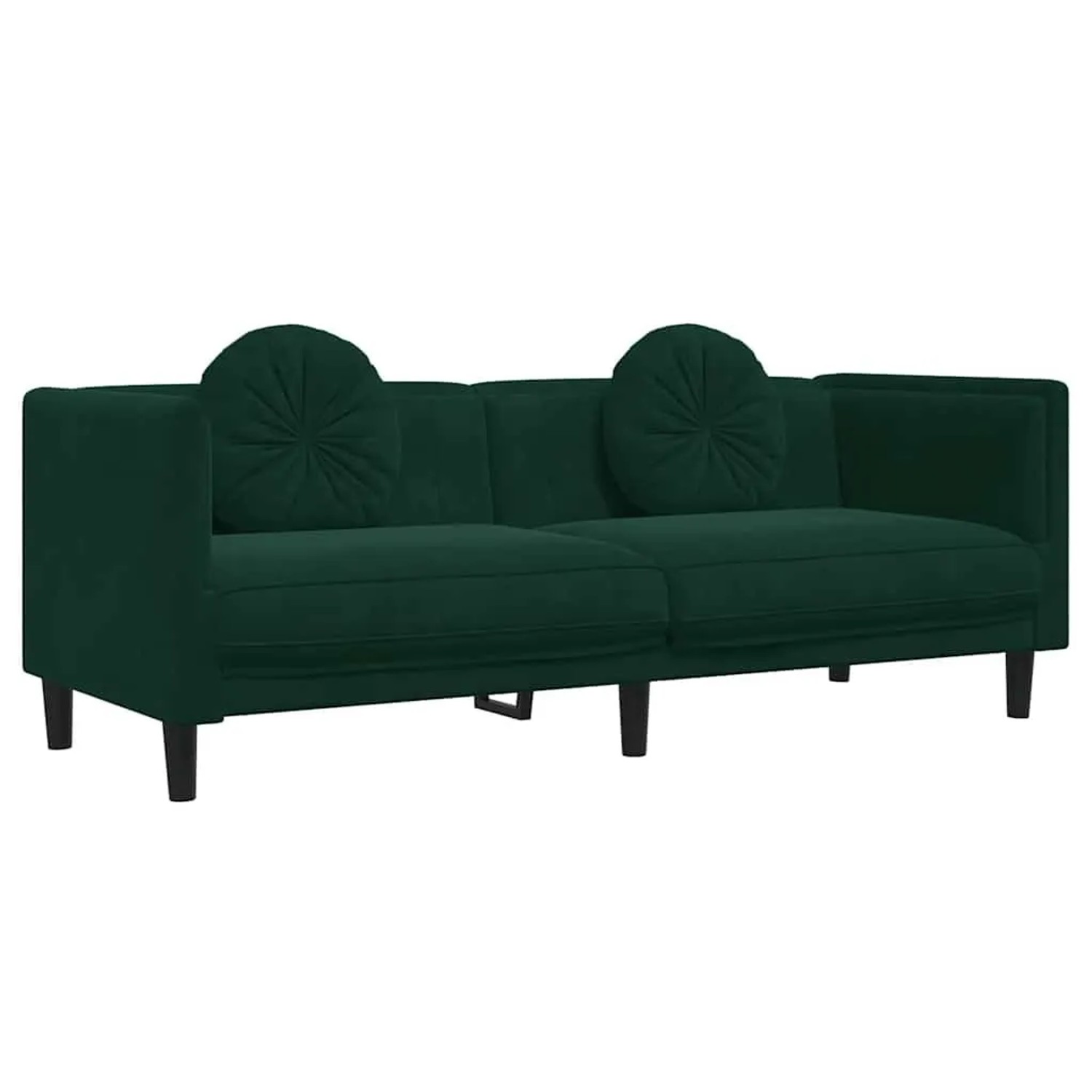 vidaXL Sofa mit Kissen 3-Sitzer Dunkelgrün Samt 372644