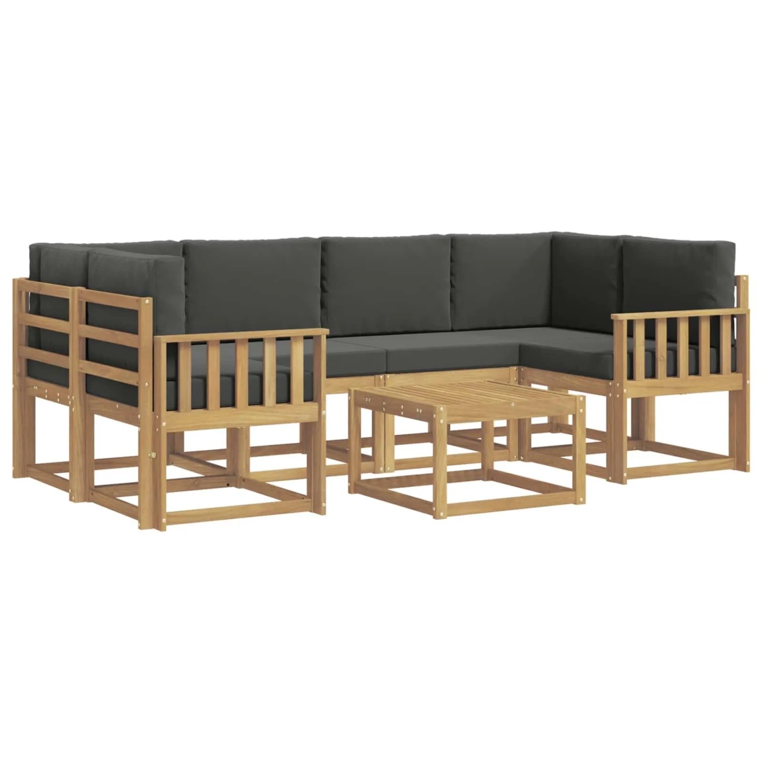 vidaXL Outdoor-Sofagarnitur mit Kissen 7-Tlg Weiß und Anthrazit 3387311