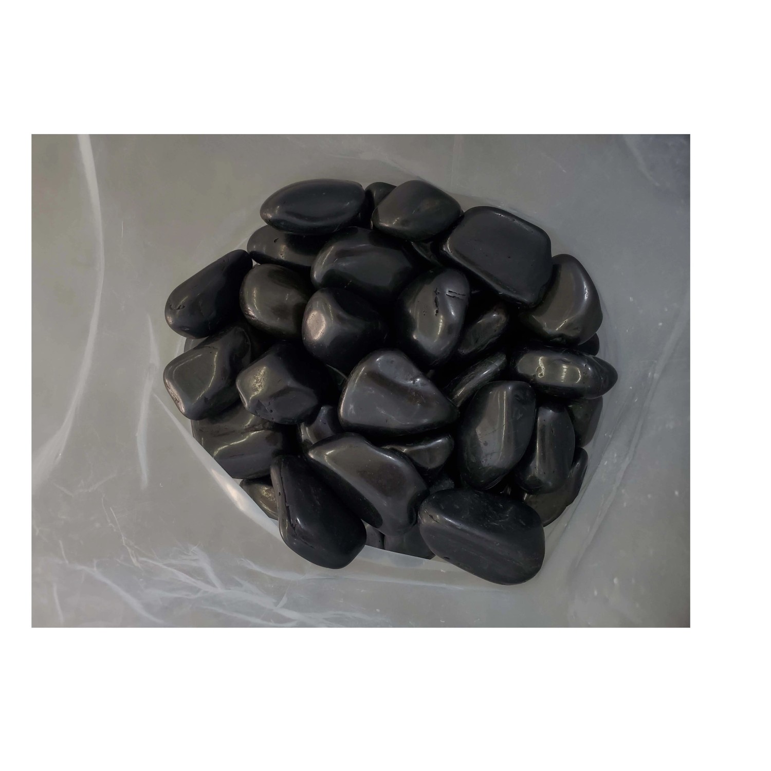 Aquagart 20kg Polierter Kiesel Glanzkies Flusskiesel Kieselsteine Gartenkies Zierkies Schwarz_4