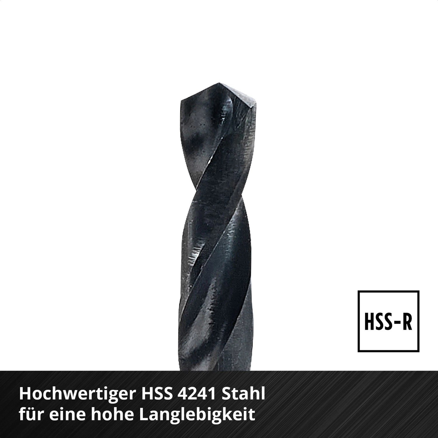 Detailaufnahme: Einhell Metallbohrer HSS-R, geeignet für Bohrmaschinen und Akkuschrauber.