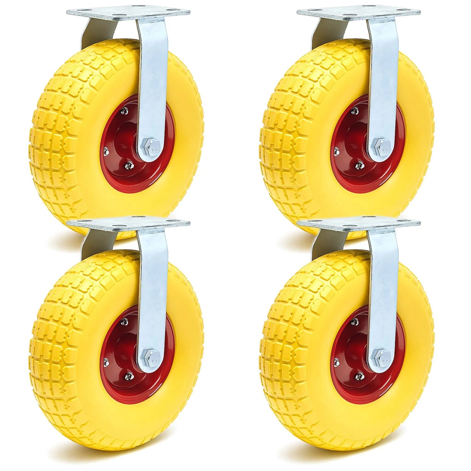 Wiltec Bockrollen Set 4X Transportrolle 258Mm Metallfelge 150Kg Pannensicher