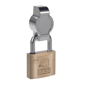 Basi Drehriegelschloss HS 361 mit Messing Vorhangschloss und 2 Schlüsseln.