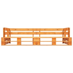 VidaXL 2-Sitzer Garten-Palettensofa, honigbraunes Holz. Rustikale Gartenbank für Terrasse und Garten.