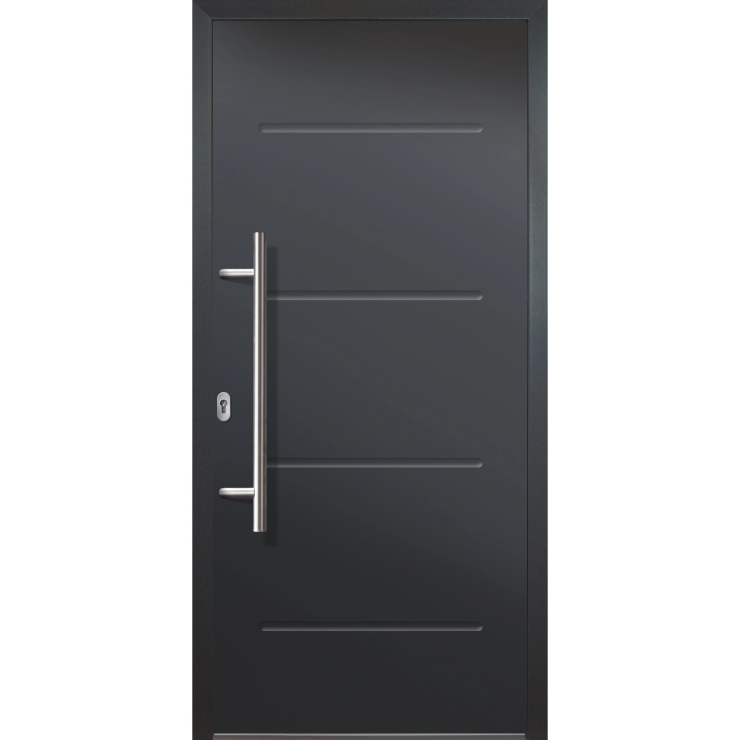 JM Meeth Haustür Novum Secura Modell 3 Titan 208 cm x 108 cm Anschlag Rechts