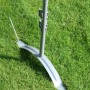 Floracord Paravent Kombiständer für Terrasse und Rasen, grau, mit Heringen zur Befestigung im Gras.