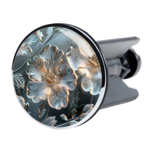 Sanilo Waschbeckenstöpsel Frostia mit floralem Design für handelsübliche Waschbecken.