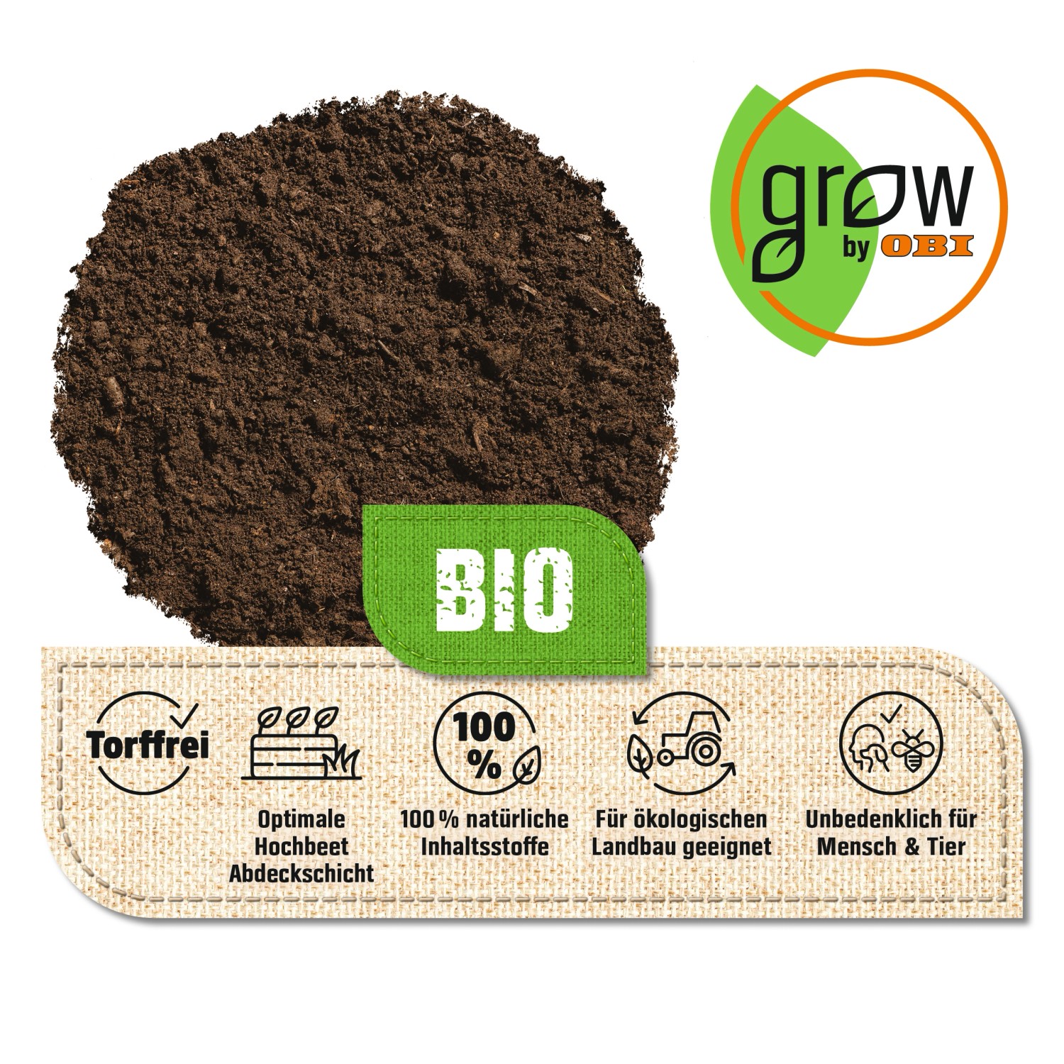 GROW by OBI BIO Garten und Hochbeeterde torffrei, 45l kaufen bei OBI