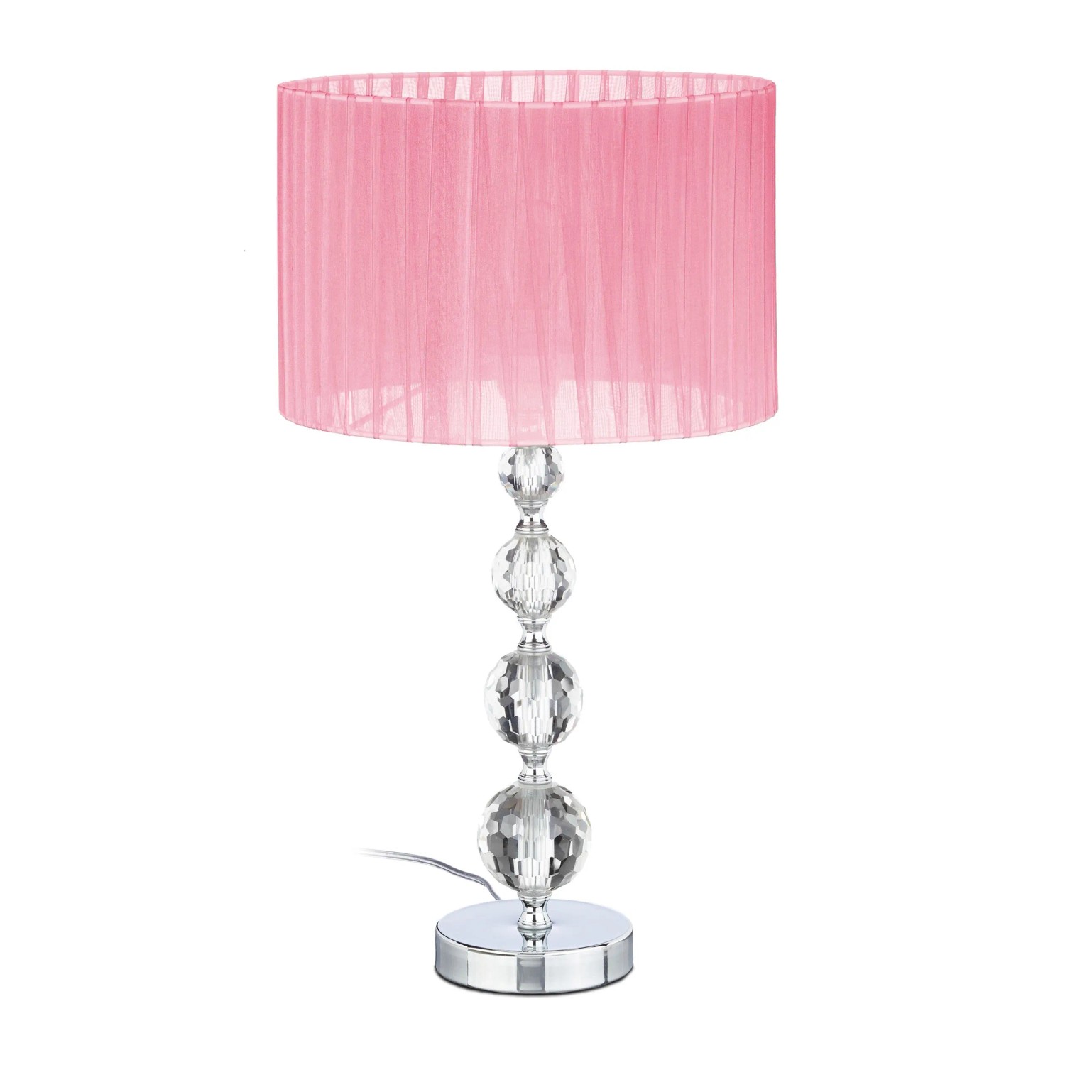 Relaxdays Tischlampe Glas Rosa Indirekte Beleuchtung 54 cm x 29,5 cm 1,8 kg