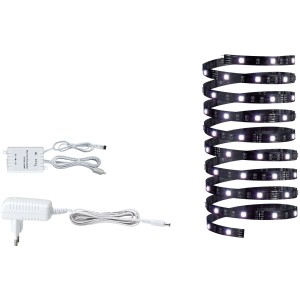 Paulmann YourLED ECO Stripe Basis-Set 3 m RGB Schwarz mit LED-Streifen, Netzteil und Zubehör.