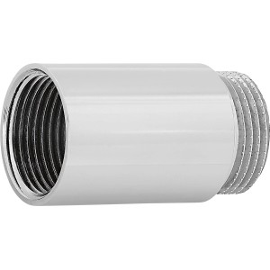 Verchromte Hahnverlängerung aus Messing, 40 mm, mit Innen- und Außengewinde für Gewindefittings.