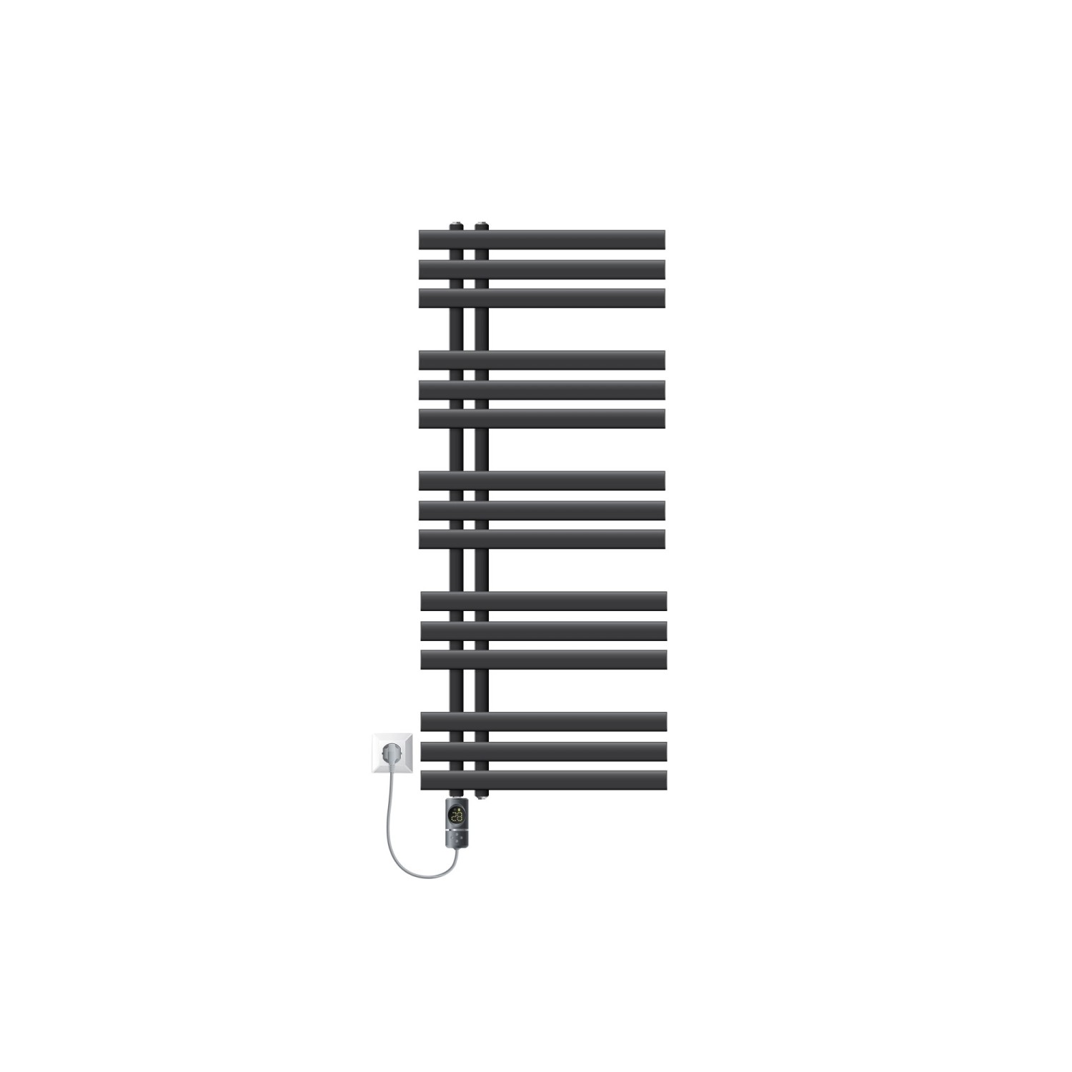 LuxeBath Badheizkörper Iron EM 500x1200mm Anthrazit mit Heizstab 900W Digit günstig online kaufen