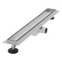 LuxeBath Duschrinne, 60 cm, befliesbar, extra flach, Edelstahl silber. Duschzubehör für barrierefreies Bad.