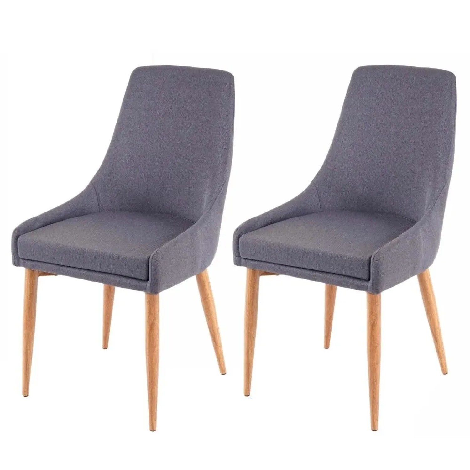 MCW Esszimmerstuhl B44 II 2er-Set Stoff/Textil Dunkelgrau