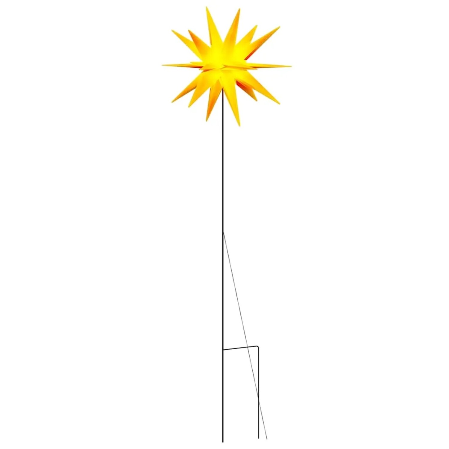 vidaXL LED-Weihnachtsstern mit Erdspieß Faltbar Gelb 57 cm 356192