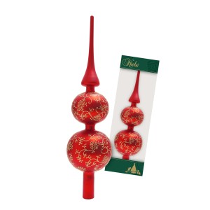 Krebs Glas Lauscha Baumspitze Rankendekor Matt Rot 33cm