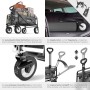Tectake Bollerwagen Leon Faltbar Mit Bremsen und Gummierten Kunststoffrädern  91 x 53 50 x 101 cm Grau_5