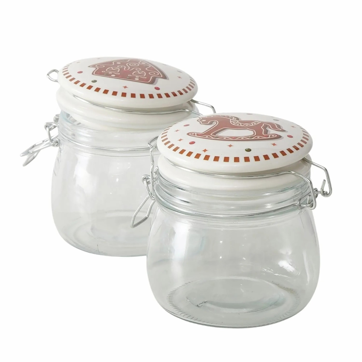 Boltze Vorratsglas Ginger Rund 13,5 x 11 x 11,5 cm Mehrfarbig 2-fach sortiert