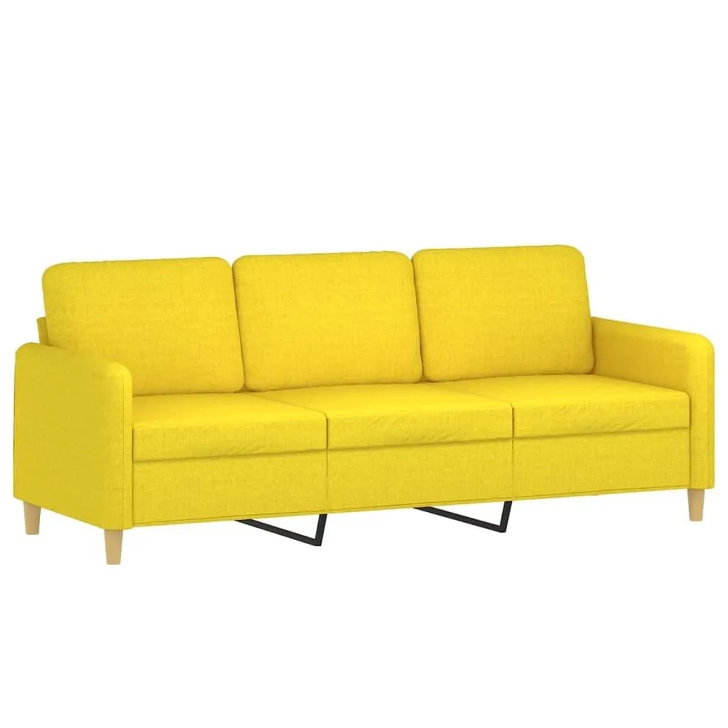 vidaXL 3-Sitzer-Sofa Hellgelb 180 cm Stoff 359491 günstig online kaufen