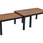 Merxx Athos Ausziehtisch für Gartenmöbel-Set, Akazienholz und Aluminium, ausgezogen.