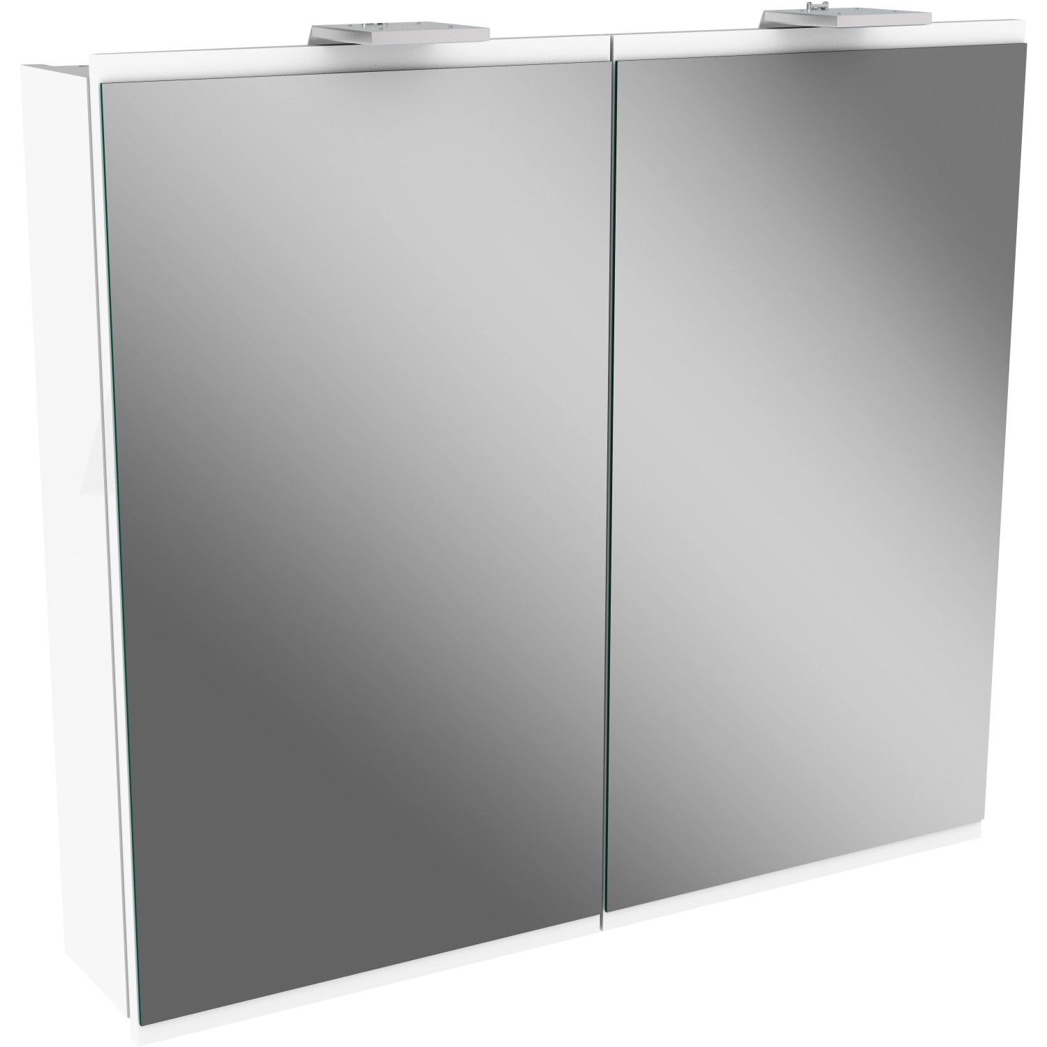 Fackelmann Spiegelschrank LIMA Weiß 80 cm mit Softclose Türen