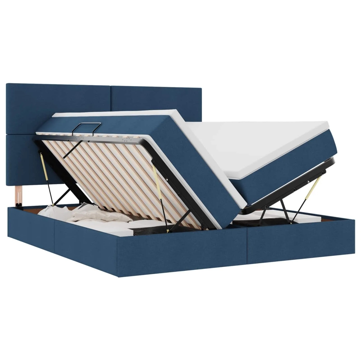 vidaXL Aufbewahrungsbett mit Matratze Blau 180 x 200 cm Kunstleder 3372190