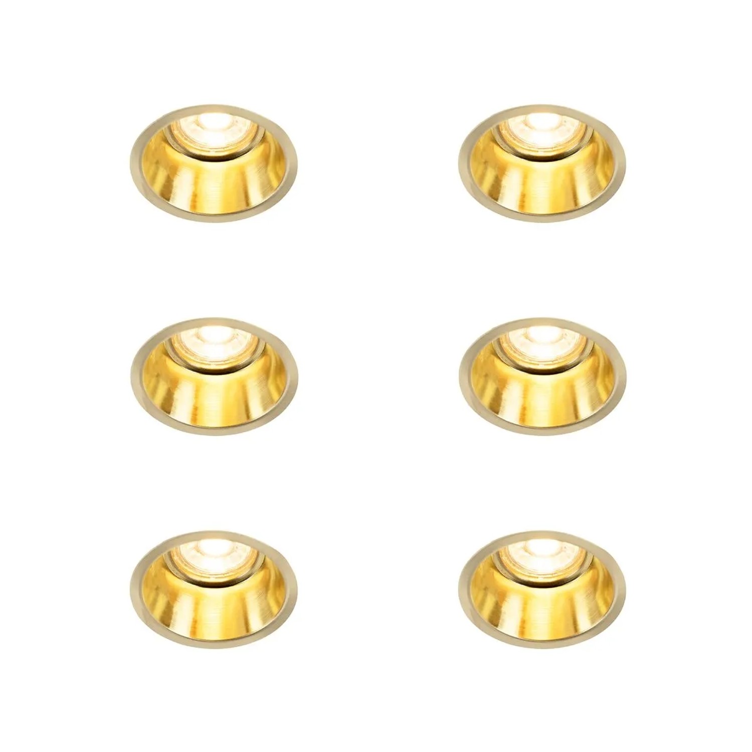 QAZQA Set mit 6 Modernen Einbaustrahlern Gold Dept