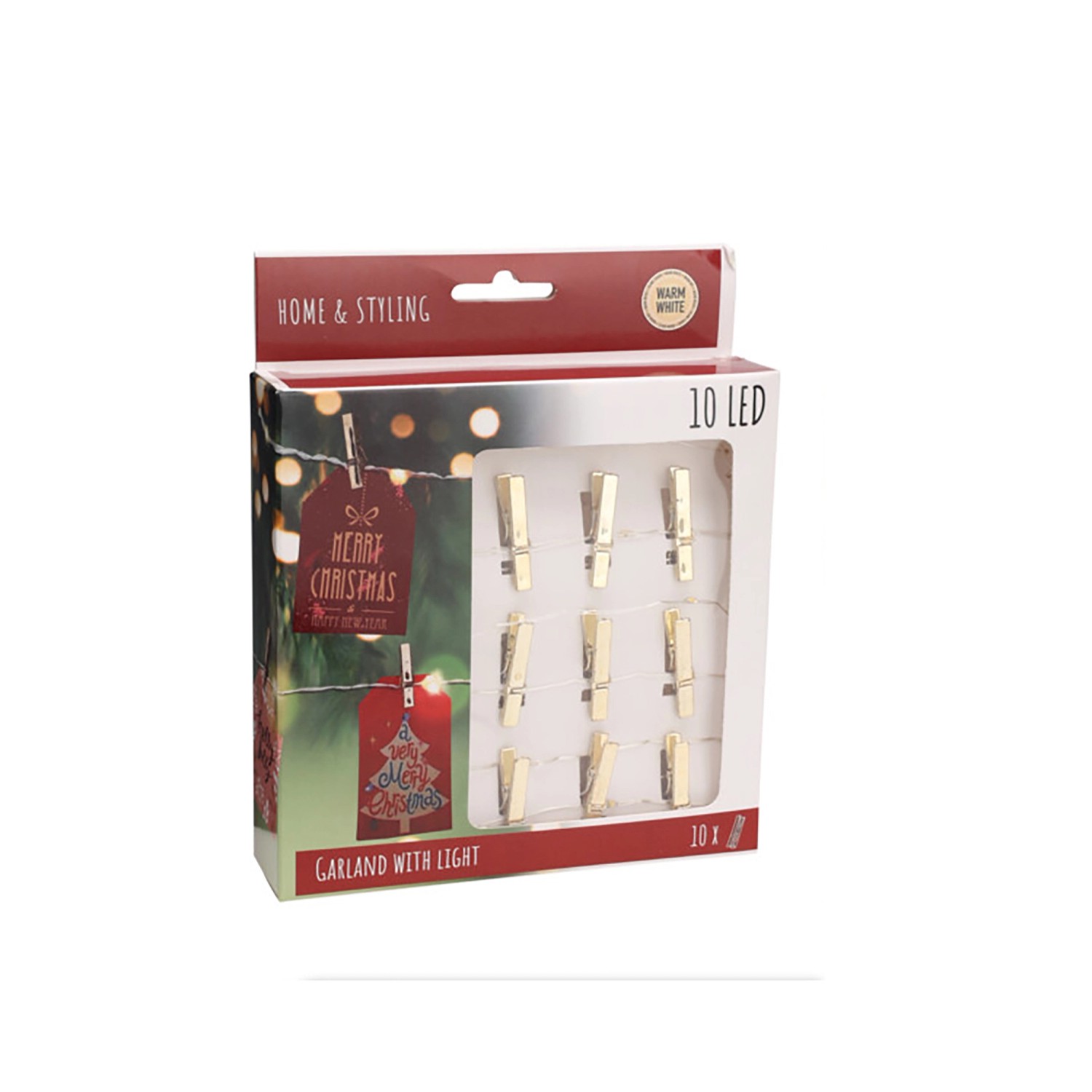 LED-Lichterkette mit Clips 20 LEDs Gold-Silber 2-fach Sortiert
