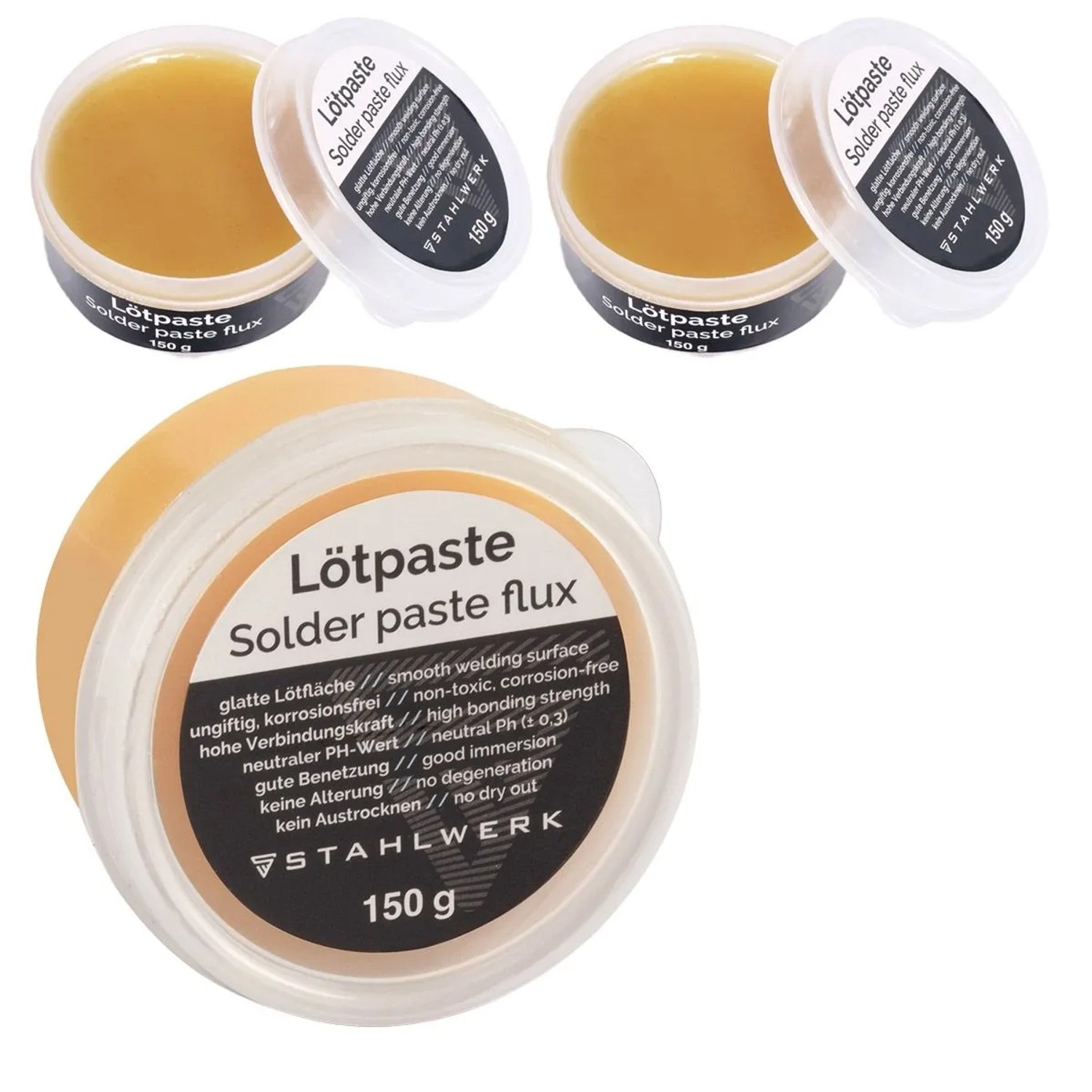 STAHLWERK Lötpaste 150g für professionelle und präzise Lötarbeiten 3er Set