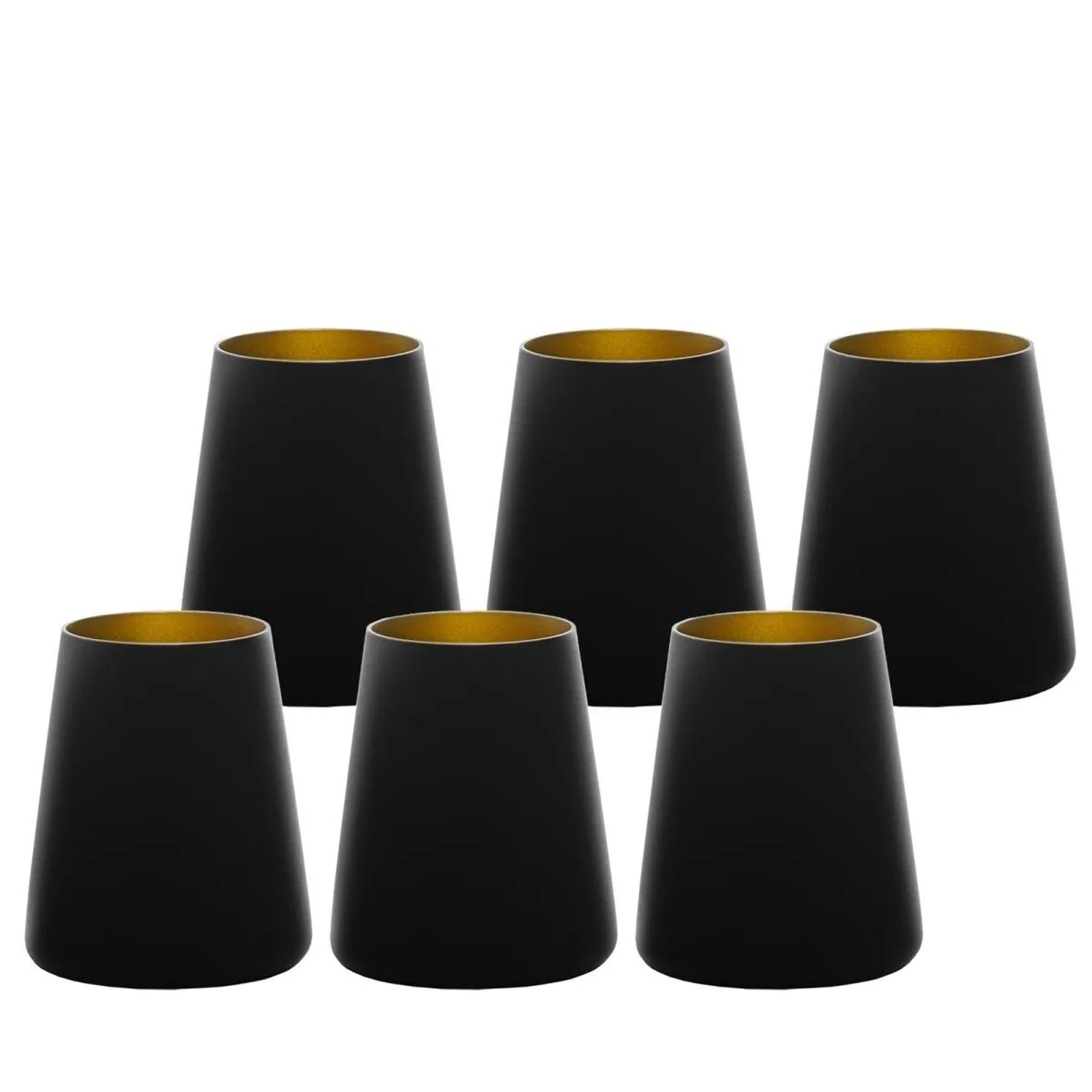 Stölzle Lausitz Power Becher 380 ml 6er Set Schwarz-Gold