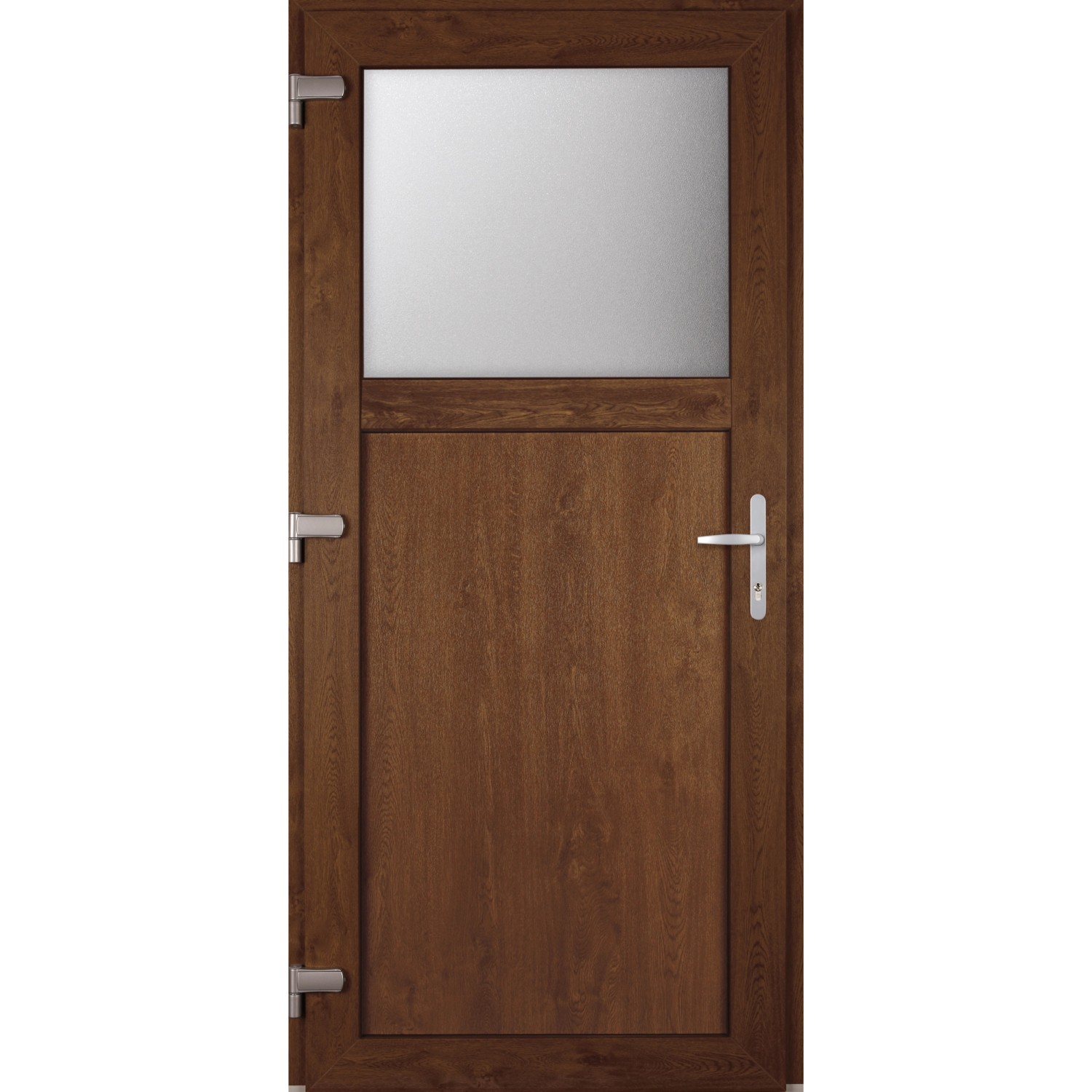 Nebeneingangstür G7401S2 Schwenkhakenschloss Weiß-Oak DIN L auf Maß