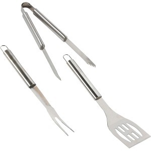Jamestown Grillbesteck 3er-Set aus Edelstahl: Grillwender, Grillgabel und Grillzange für optimales Grillen.