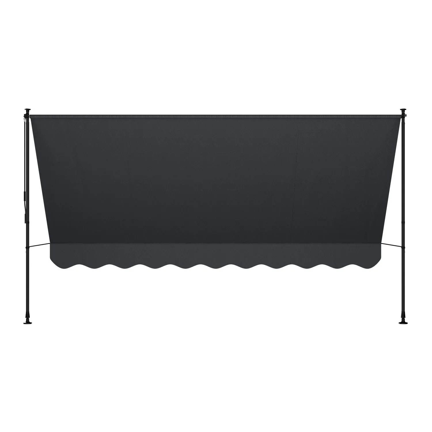 Graue Juskys Klemmmarkise Kapstadt 350x120 cm für Balkon und Terrasse.