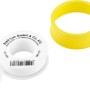 Gewindedichtband (Teflonband) 0,1mm x 12mm x 12m auf Rolle, weiß, mit gelber Spule.