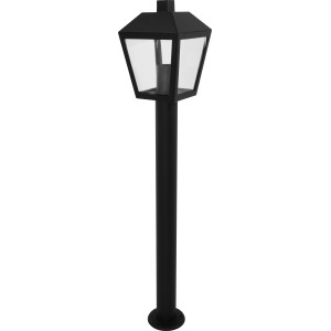 Schwarze Außenwegeleuchte Vigevano im klassischen Design für Garten und Hof.