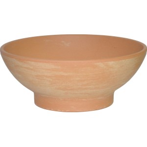 Caramelfarbene Pflanzschale Wave, Ø 22 cm, aus Terrakotta für Balkon und Garten.