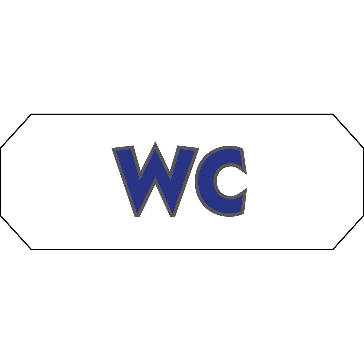 Signum Safety Signs Gedomter Aufkleber Tür-/Hinweisschild WC 10,7 x 4 cm Blau