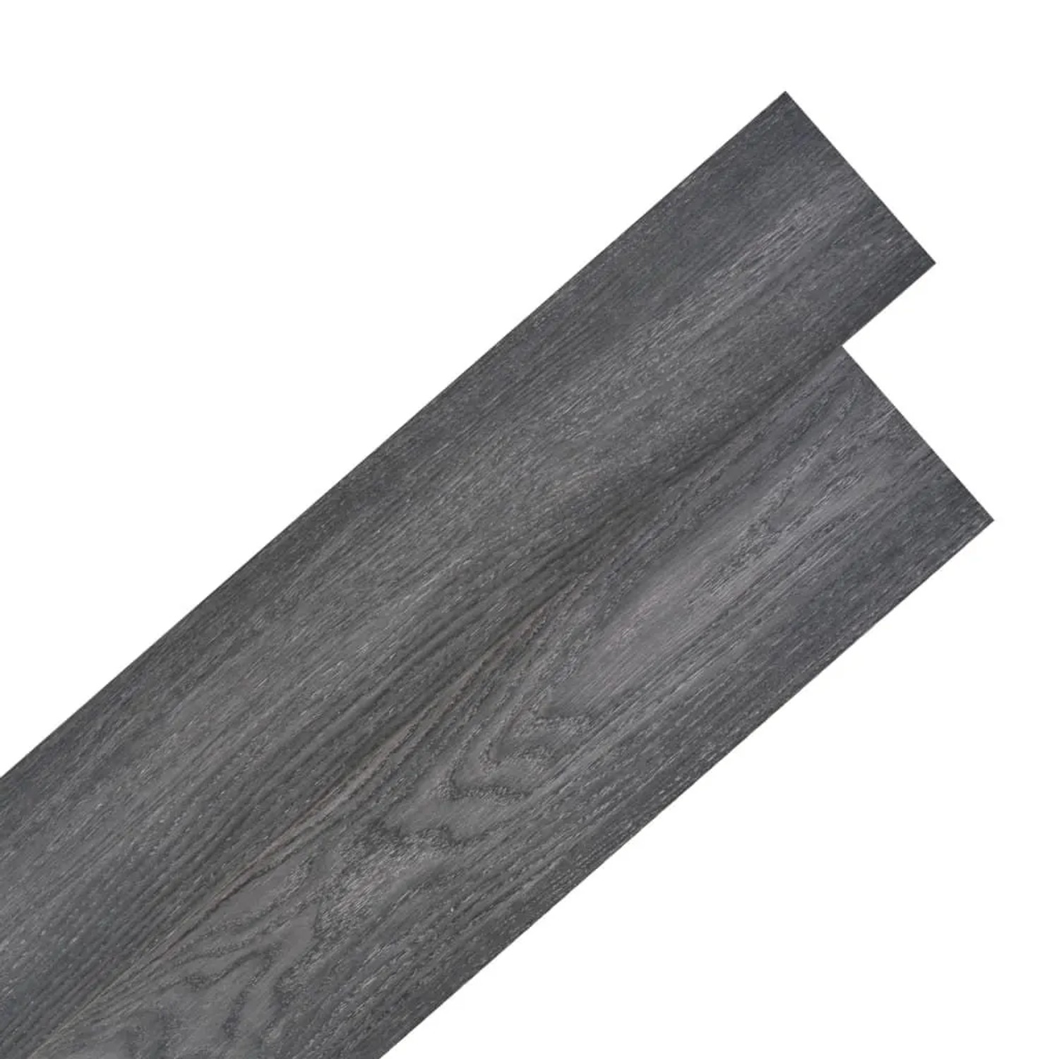 DELUKE Vinylboden PVC-Dielen Selbstklebend Wasserfest 2mm Stärke Rutschfest Laminat Vinyl Bodenbelag Laminatboden Schwarz 2,51 M²