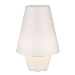 Creme Tischleuchte Twins Large von Orion Leuchten mit Stoffschirm für sanftes Licht.