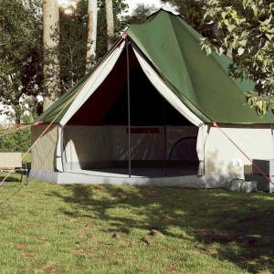Großes grünes Tipi-Zelt für 10 Personen von vidaXL, ideal für Campingausflüge mit der Familie.