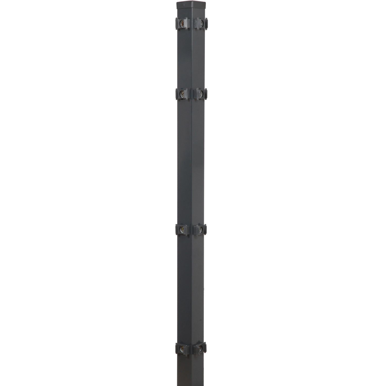 Eckzaunpfahl für Doppelstabmatten Anthrazit 6 cm x 6 cm x 140 cm