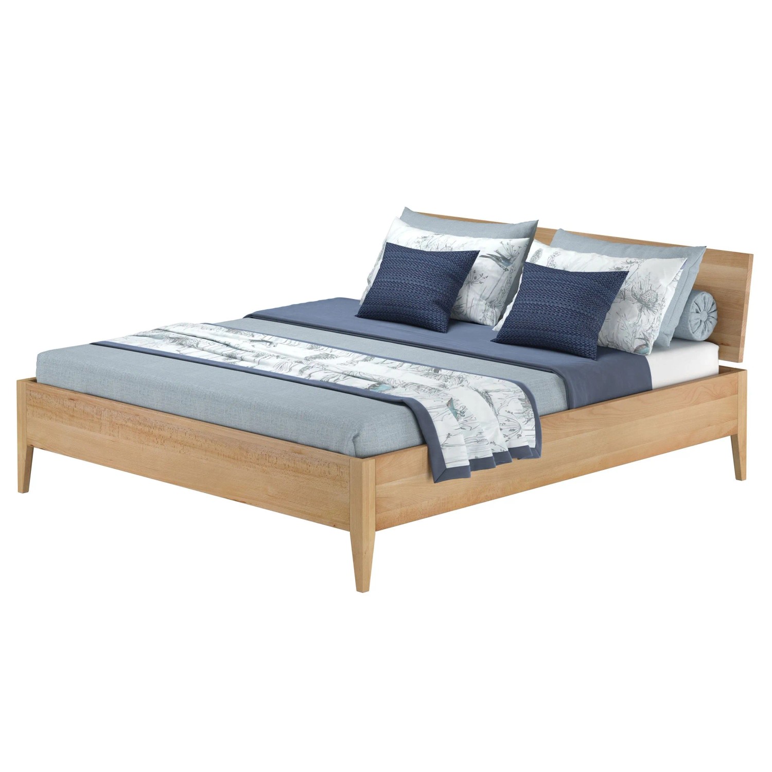 Erst-Holz Doppelbett Metallfrei 180 x 200 cm Massives Buchenholz Konische Füße Modell 94 ohne Zubehör
