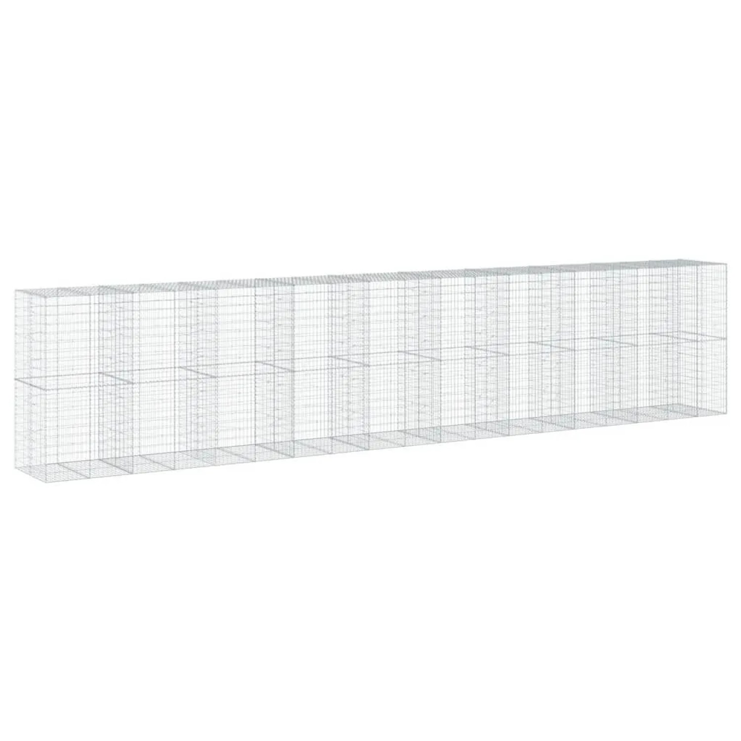 vidaXL Gabione mit Deckel 950x100x200 cm Verzinktes Eisen 3295242