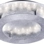 Silberne LED-Deckenleuchte Nevis von Paul Neuhaus, Ø 40 cm, warmweißes Licht.