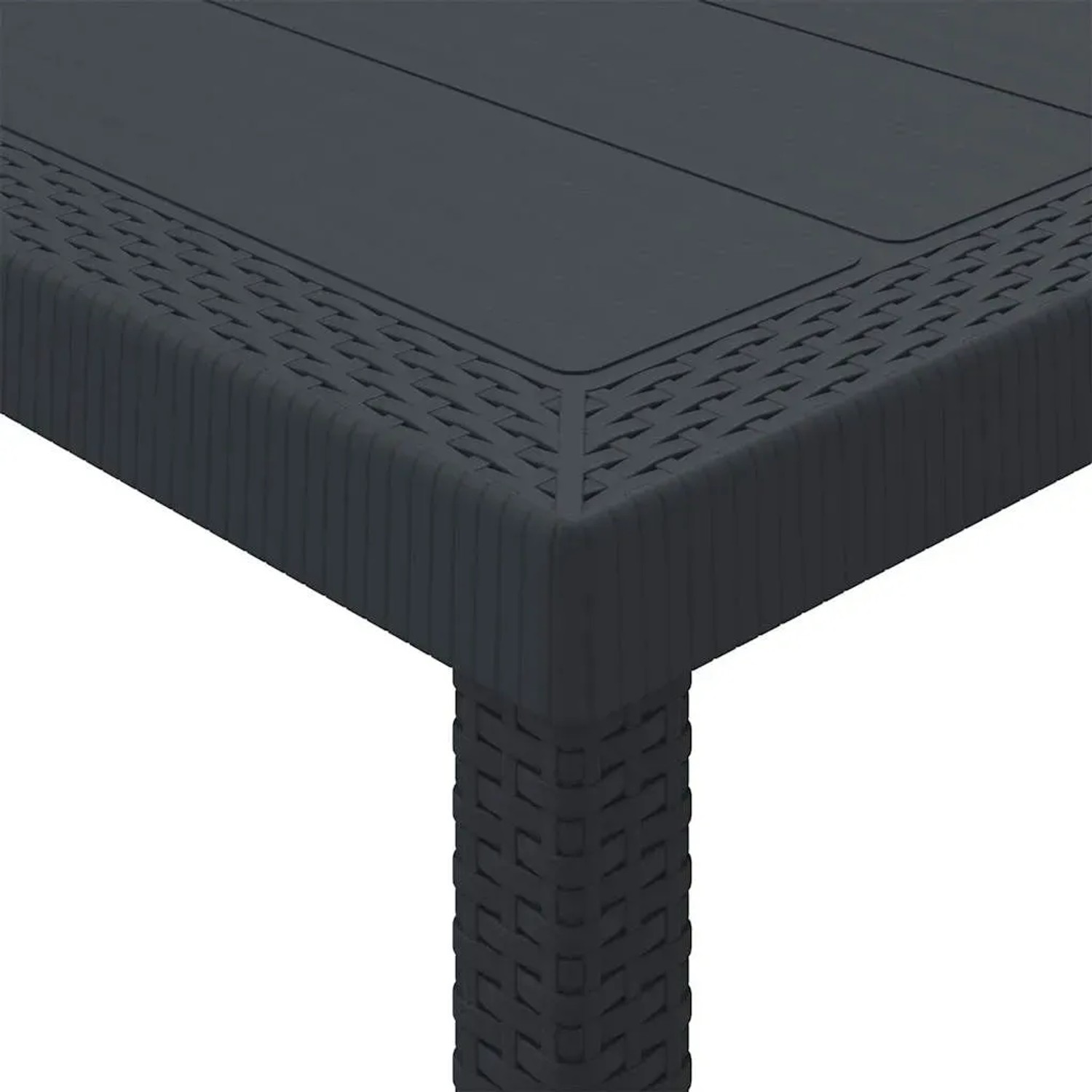 vidaXL Gartentisch Anthrazit 100 x 100 x 73 cm Poly-Rattan 871680_7