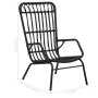 Schwarzer Gartenstuhl aus Poly Rattan von vidaXL für Terrasse und Garten.