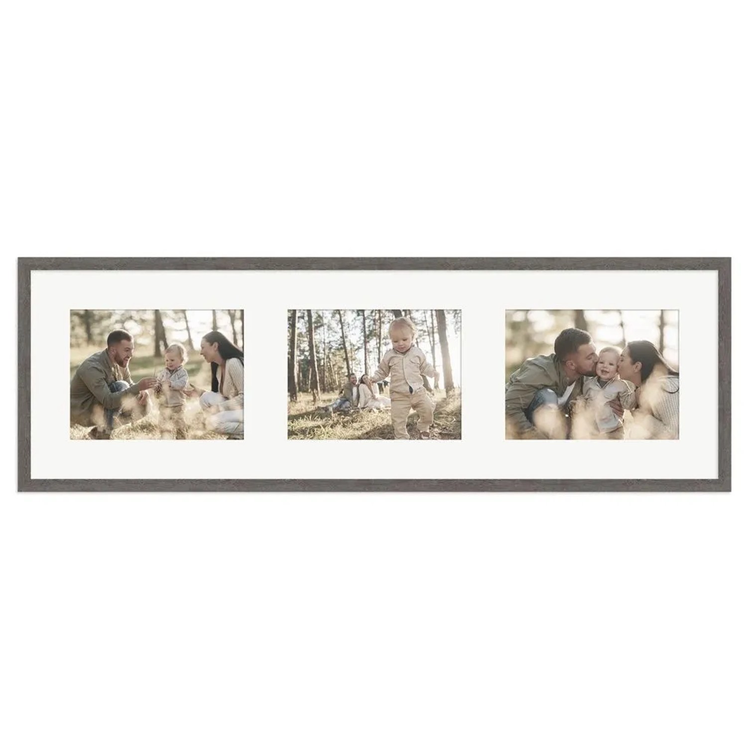 WANDStyle Galerierahmen G950 in Graubraun 25 x 80 cm für 3 Bilder im Format 15 x 20 cm