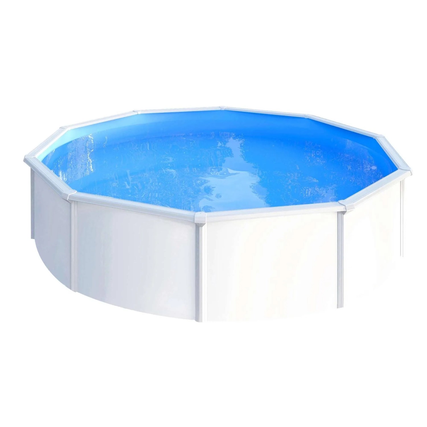Planet Pool Stahlwandpool Rund 460x120 cm Stahl 0,4 mm Weiß Folie 0,3 mm Blau Overlap Planet Pool Stahlwandpool Rund 460x120 cm Stahl 0,4 mm Weiß Folie 0,3 mm Blau Overlap