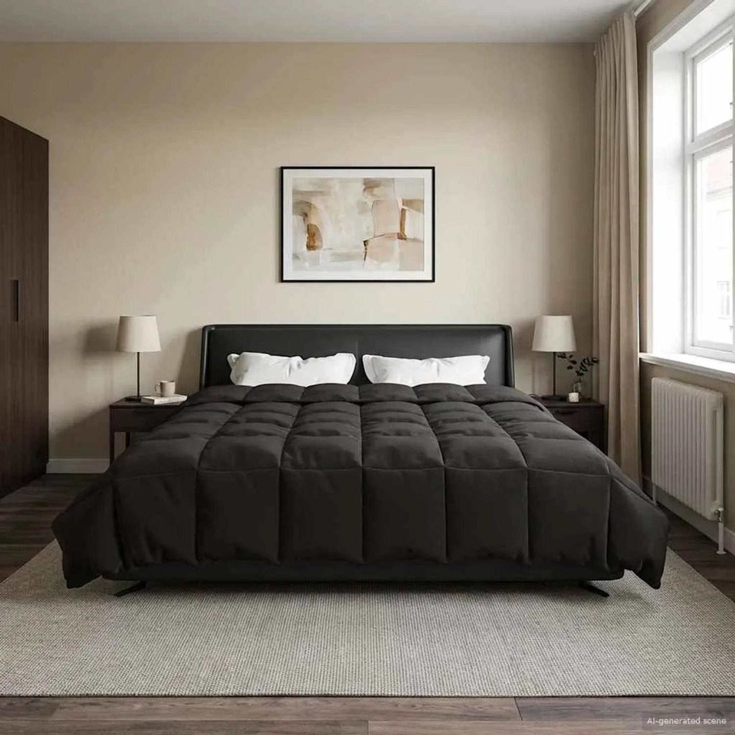vidaXL Sommerdecke Gepolstert Anthrazit 200 x 220 cm Mikrofaser 42025913_2
