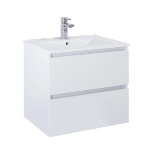 Roca Waschtischunterschrank Evelyne Basic, 60 cm, Weiß Matt mit 2 Schubladen.